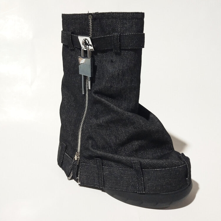 Denim Fashion Trousers Sneaker Ladies Boots
