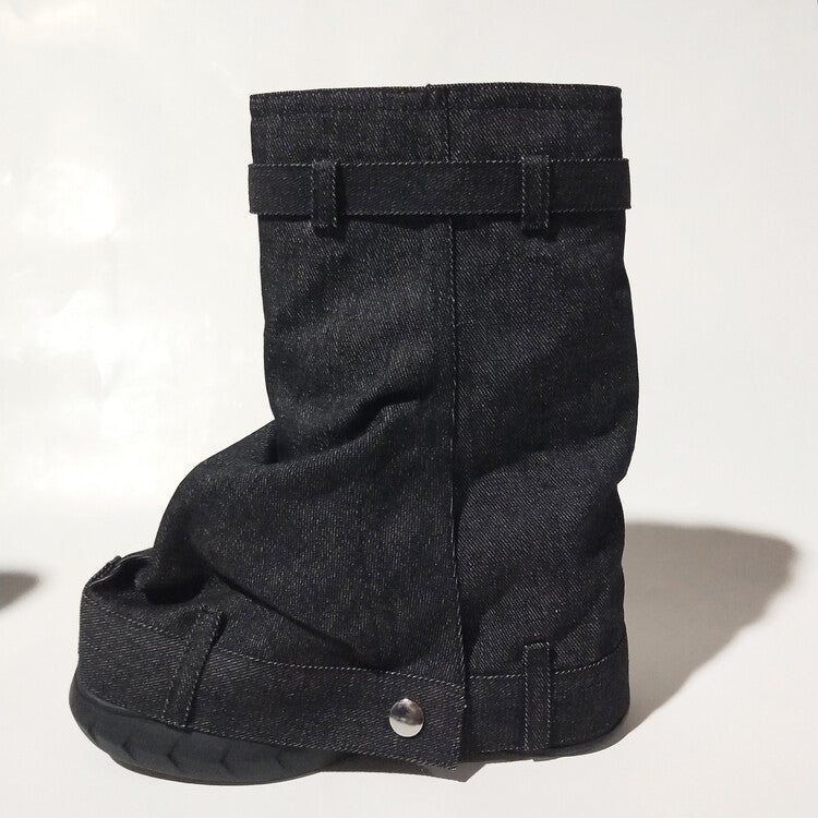 Denim Fashion Trousers Sneaker Ladies Boots