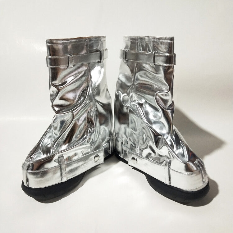 Metal Leather Trousers Fashion Sneaker Boots For Women