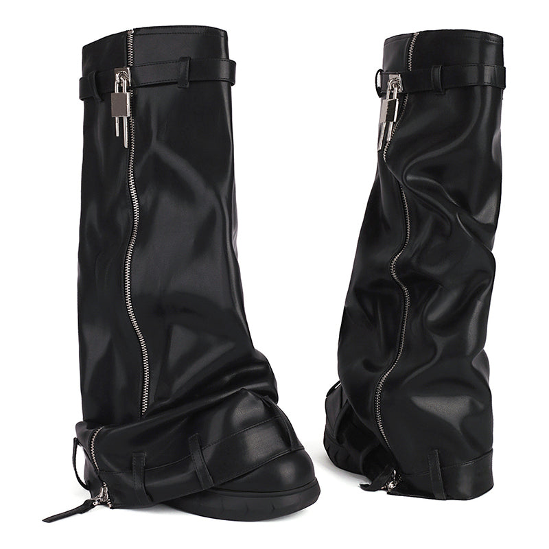 Knee high fashion matte pants boots