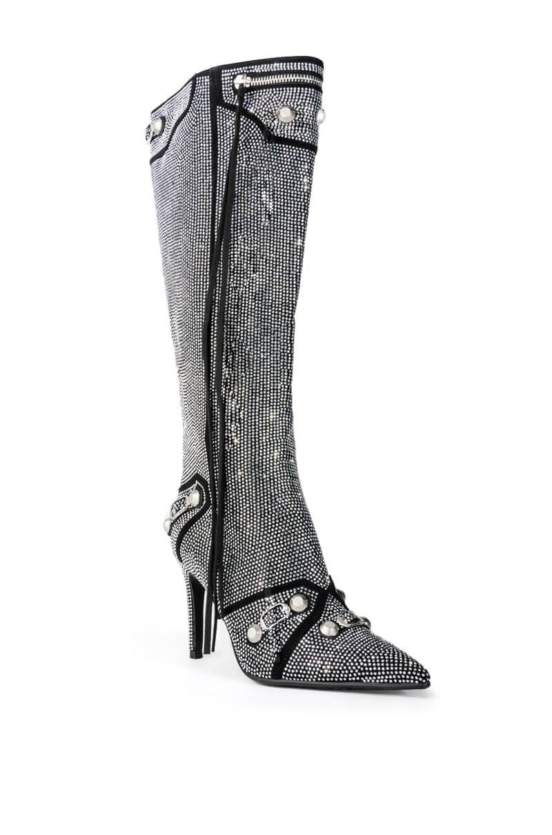 Crystals Knee high fashion boots