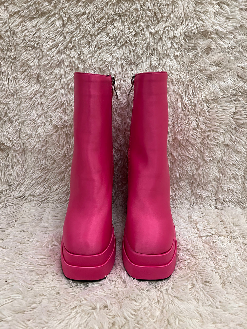 Platform chunky high heel ankle boots for women