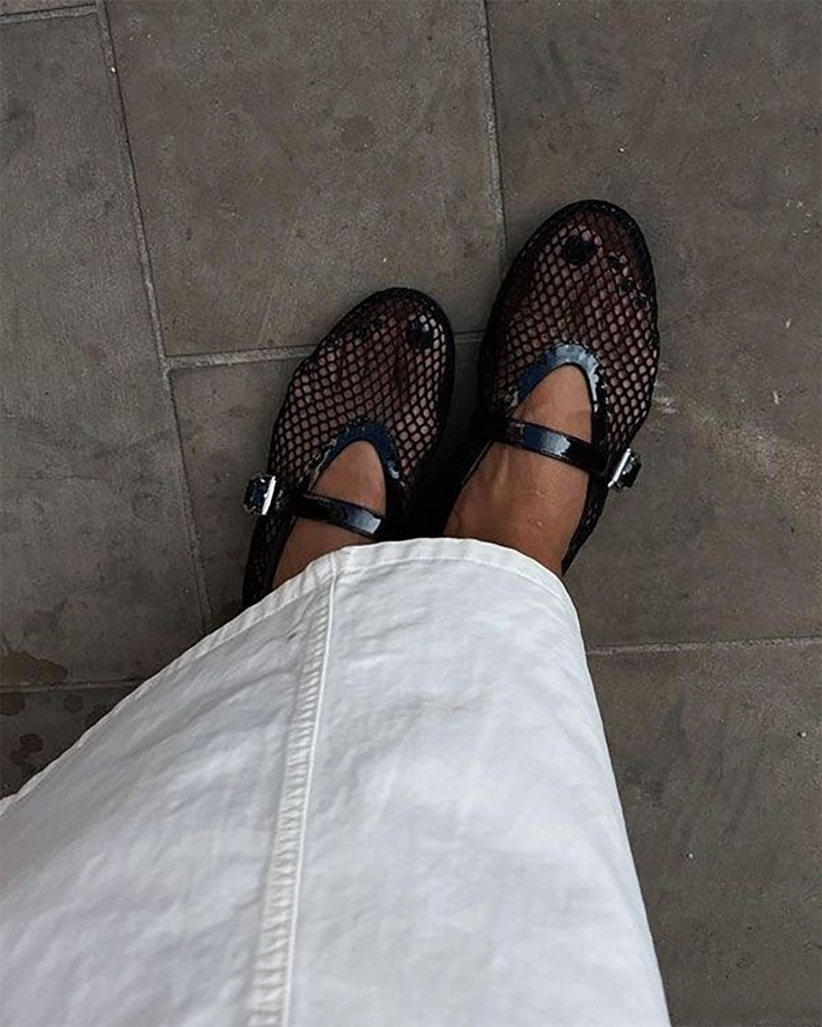 Women mesh flat ballet shoes