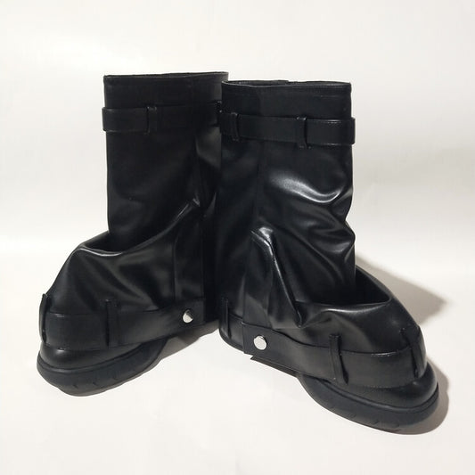 Black Leather Trousers Fashion Sneaker Boots For Women