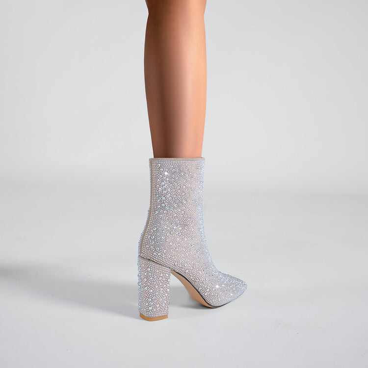 Diamonds ankle booties for women