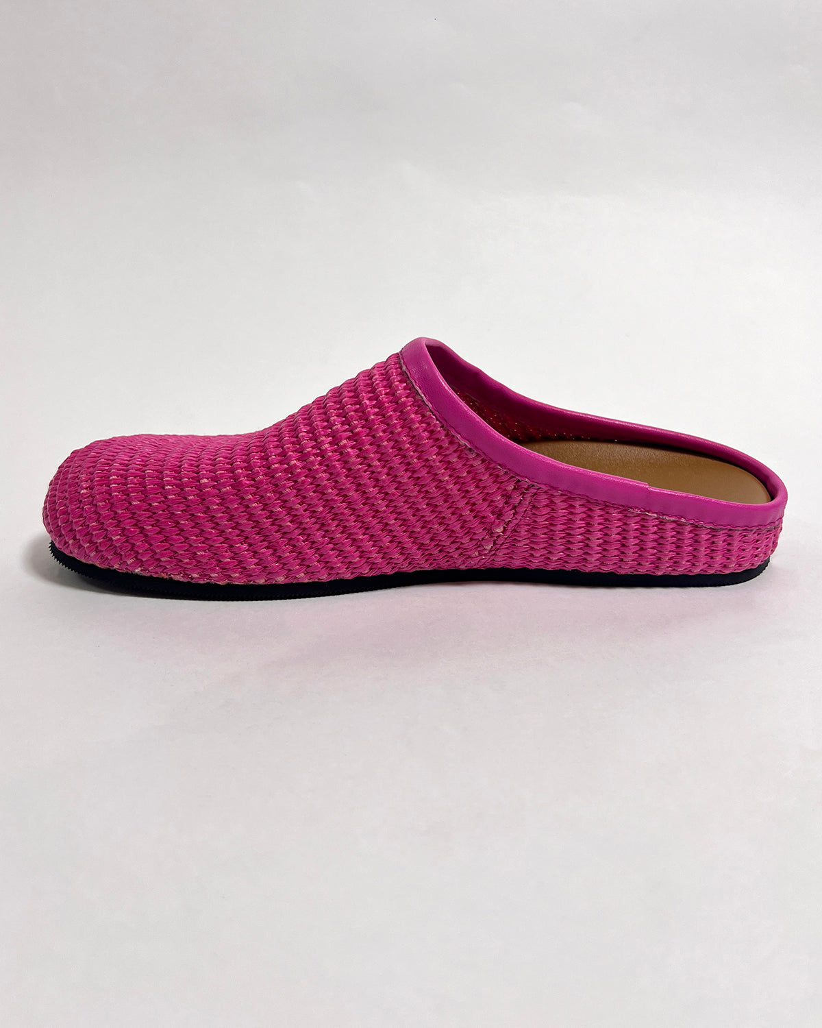 Women flats round toe woven mule slippers