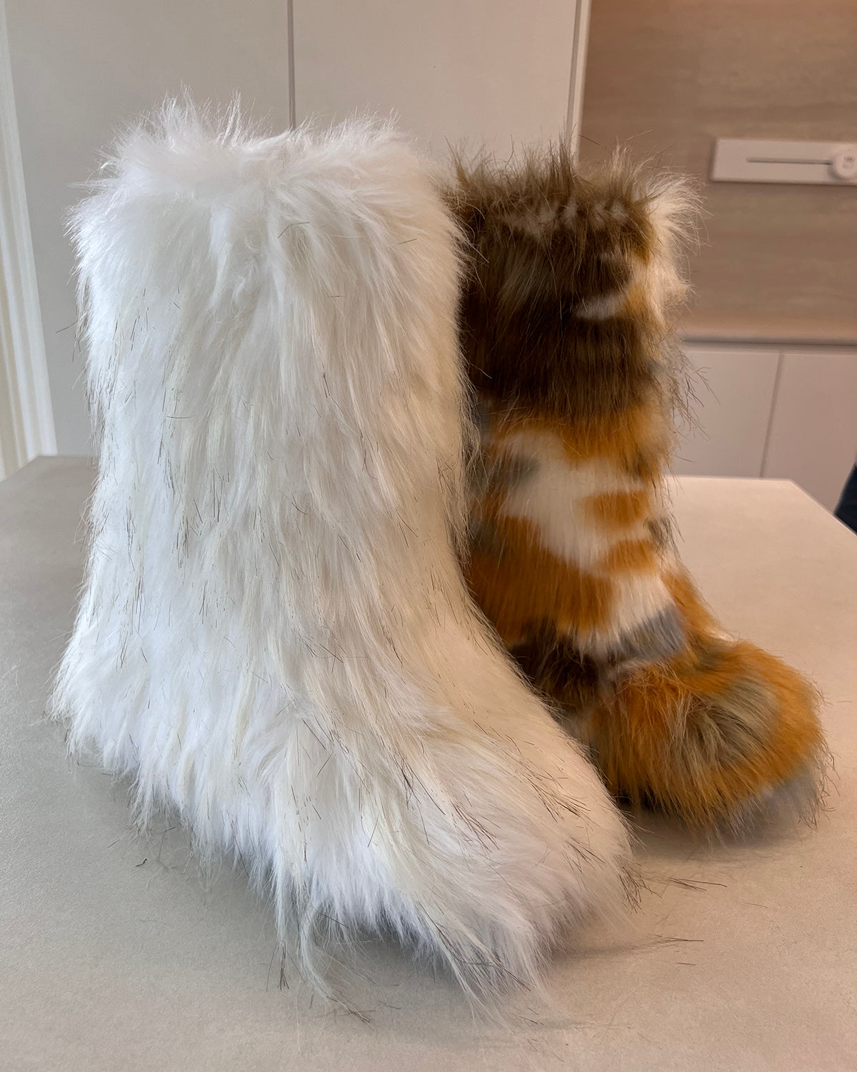 New winter ankle fluffy fur boots for women