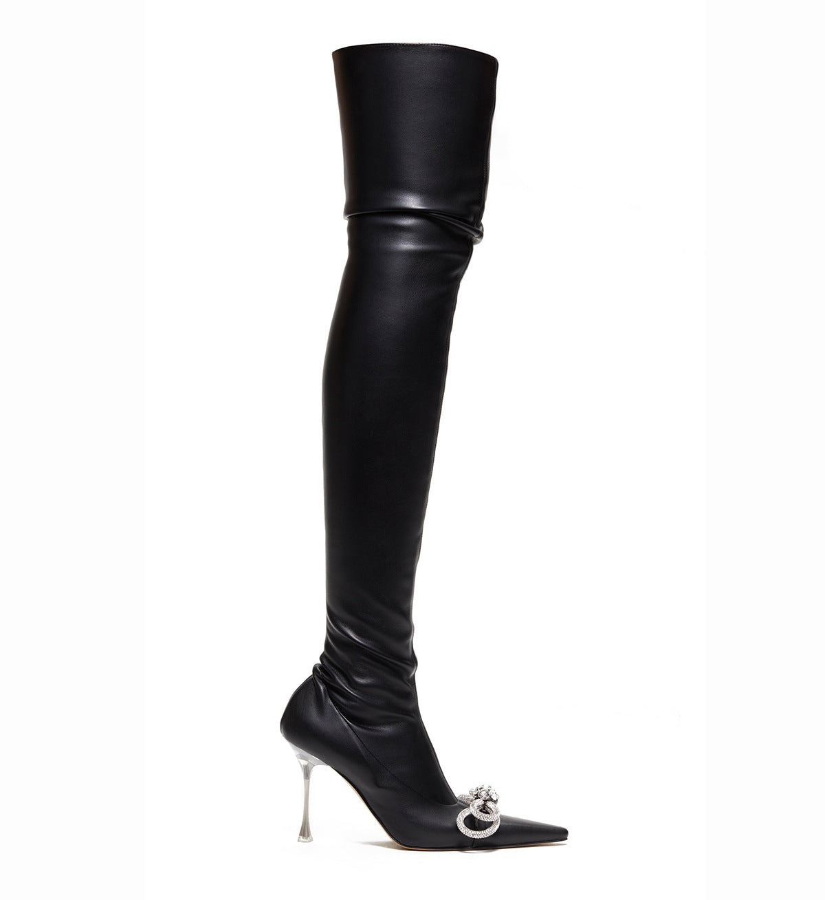Women over knee thigh high stretch leather boots