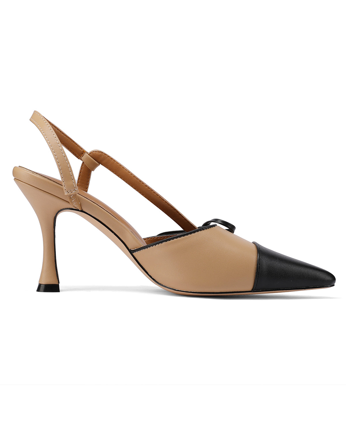 Matte leather slingback high heel pump shoes for ladies