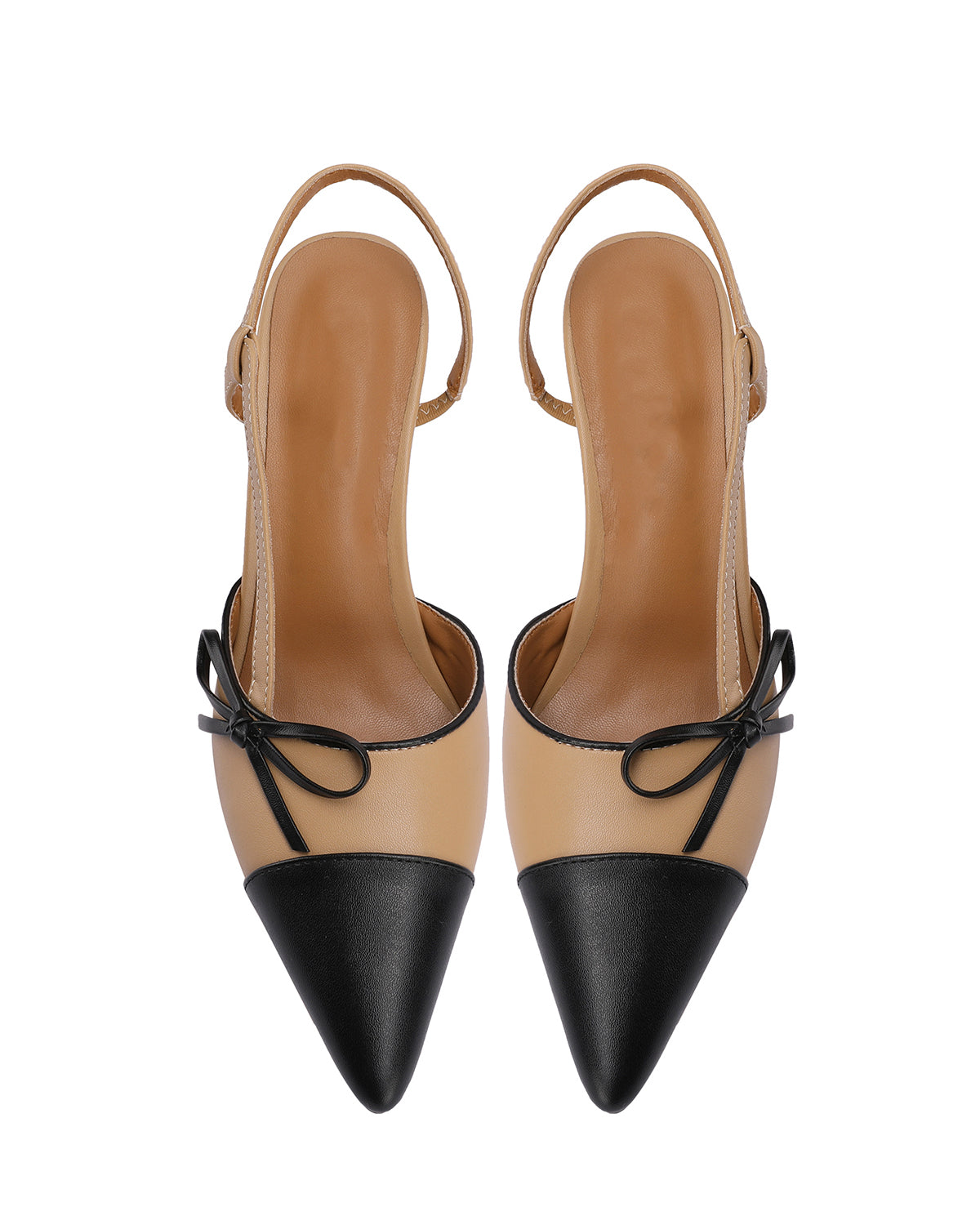 Matte leather slingback high heel pump shoes for ladies